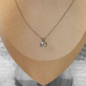 White sapphire solitaire necklace sterling silver